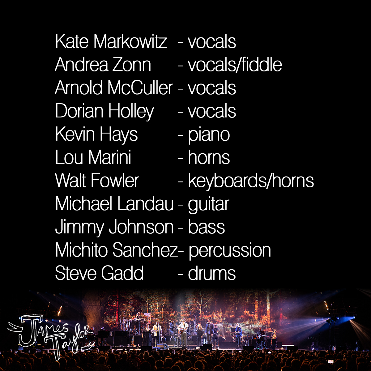 JamesTaylor_com's tweet image. With less than a month before the start of James's Canadian tour with @JacksonBrowne, find out more about the fabulous musicians that JT is bringing along: bit.ly/2R8QJV5

#JT #JamesTaylor #MeetTheBand #2022Tour #Canada #CanadianTour #LiveMusic