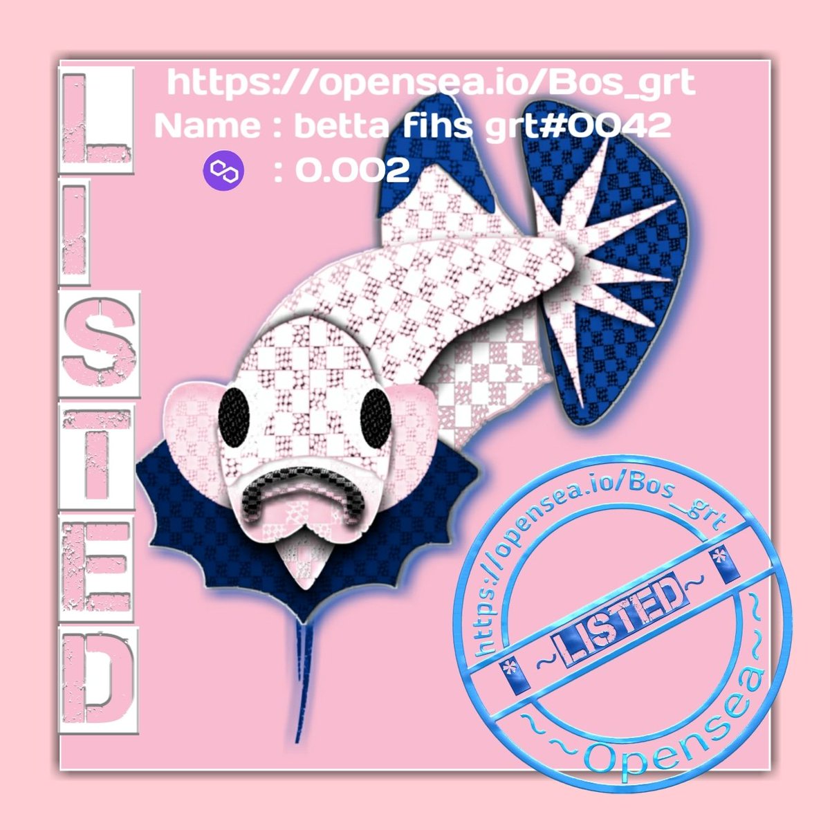 Bos_grt01's tweet photo. Nft Betta fihs grt.
Name : betta fihs grt#0042
Polygon : 0.002

https://t.co/GzBJqO6MwP
https://t.co/LFnDV02oS0
https://t.co/yTSsf6BcqB
https://t.co/r9QlroGEPb
#nft #nftart #nfts #nftartwork #nftdrop #nftcollector #nftcommunity #nftcollection https://t.co/Rcydc5uKCW