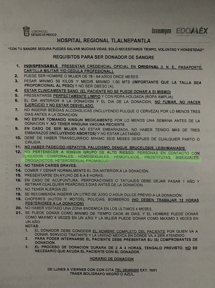 Arthur_Ledve's tweet photo. Mi hermana necesita donadores de sangre para una cirugía y el @Issemym decidió que la comunidad LGBT+ somos un “grupo de alto riesgo” y no podemos donar sangre. ¿Es neta que existen estos estigmas aún en el Siglo XXI? ¡Que asco! @CONAPRED ¿qué procede aquí? https://t.co/tVYCOkGNQp