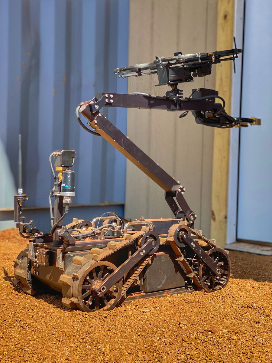 BrincDrones's tweet image. Thanks to everyone who came out to our demonstration today. We started off showing the Lemur S mounted to the @ICORTechnology robot for drone insertion when needed. #brinc #txpsrobots
