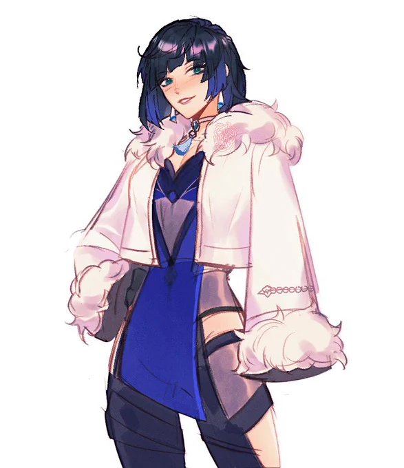 #yelan with her coat on 