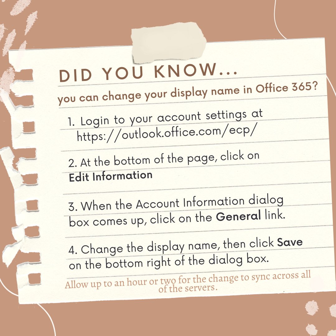 For students looking to change their email display name, follow the steps above to update your preferred name in Outlook!
