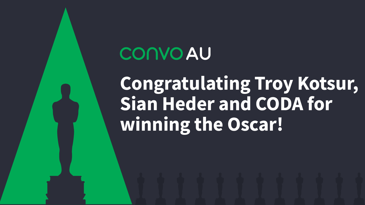 convoau's tweet photo. #ConvoAU would like to ‘hand wave’ with congratulations to #TroyKotsur, #SianHeder and #CODA for winning the #Oscar! 

#OscarAwards #DeafCommunity #CODACommunity #Deaf #HardOfHearing #SignLanguage #Auslan https://t.co/TbvixGB1Fb