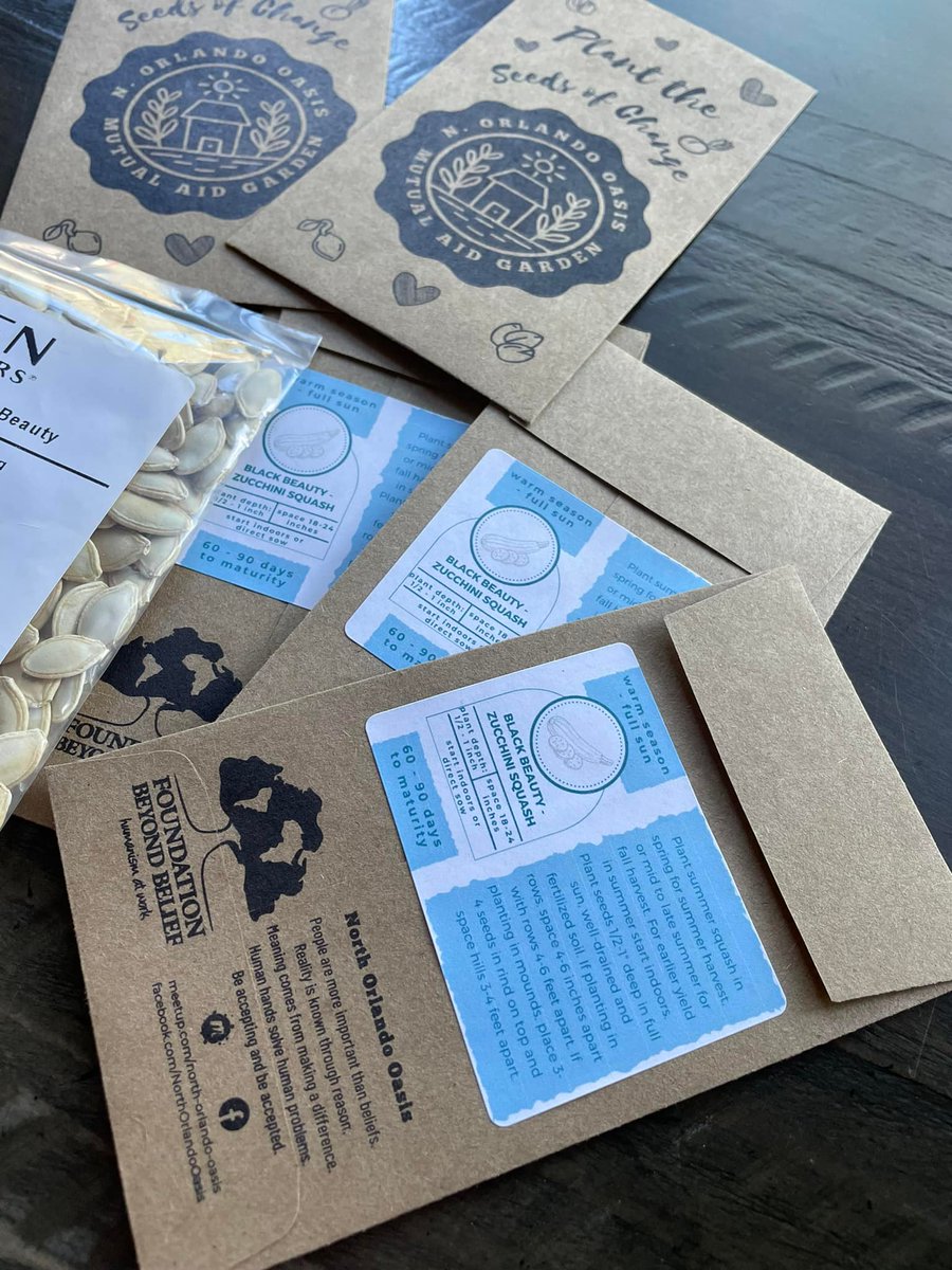 gohumanityworld's tweet photo. #FoodSecurityProject team North Orlando Oasis recently used a swag grant we gave them to buy supplies for 500 seed packets to be given out as part of their mutual aid garden project. #HumanismAtWork https://t.co/FgTMhGVuZ1