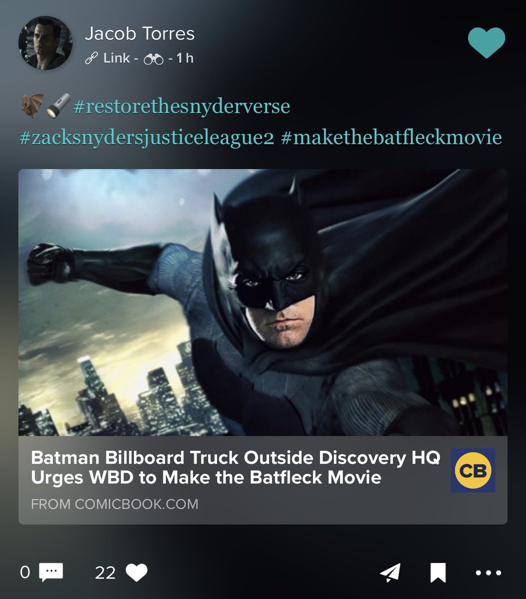 BatfleckMovie's tweet image. @Discovery and David Zaslav aren’t the only ones who noticed the #MakeTheBatfleckMovie billboard truck today 👀 
The boss @ZackSnyder