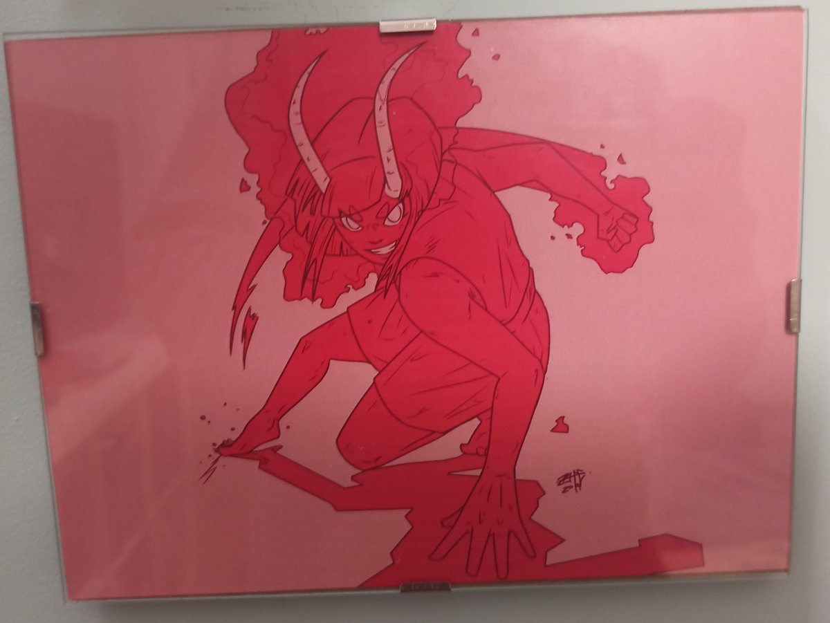 0xidoFerroso's tweet photo. Ya los enmarqué y preparados para colocarlos en la pared: 
Esta maravilla de @zapedibuja "Furia" https://t.co/6I24Uffrd4