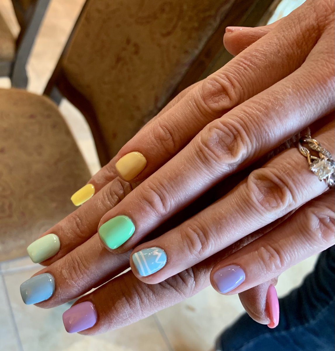 After school@fun for primary teacher: pastel Easter color nails! ⁦<a href="/giraffeharper/">karen harper</a>⁩