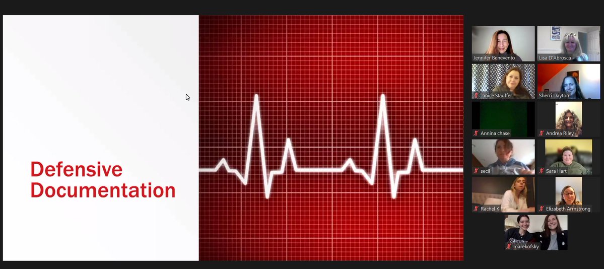 AFTCT's tweet photo. Tonight #union members gathered for new #HealthPD course to learn about defensive charting for RNs & #HospitalStaff; focusing on 1 of most important aspects of bedside care! #AFTAllIn @AFTUnion @AFTHealthcare @AFTMembBen @Zoom https://t.co/AvYUKyEuNL