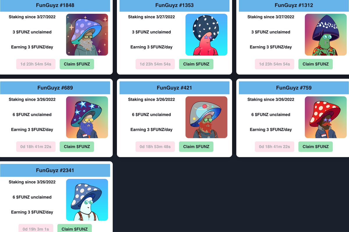 SuncoastMerc's tweet image. I have 7 @FunGuyzNFT cooking right now. Earning 21 $FUNZ each day even BEFORE the upcoming multiplier airdrop! 🍄🥩

There will probably never be a better time to buy in as things are about to take off!

#FunFam #FunGuyz #SolanaNFTs #SOL #NFTCommunity