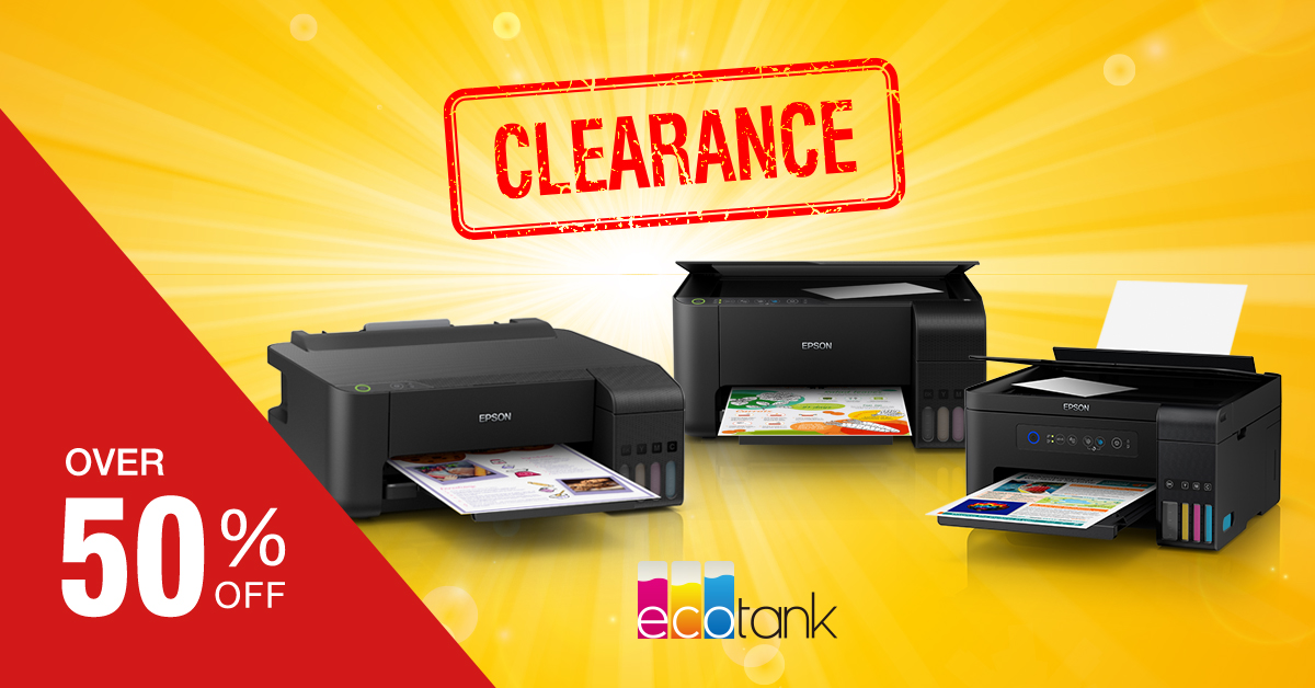 Epson Australia on Twitter: "Refurbished EcoTank printers now over 50% off!  Enjoy revolutionary cartridge-free printing with refillable ink tanks! You  deserve it: https://t.co/LCmhJ5oIIO #epson #epsonaustralia  #refurbishedprinters #clearanceprinters ...