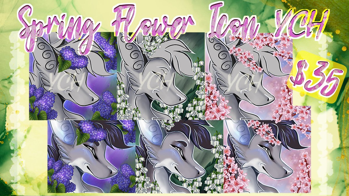 🌼 Spring Flower Icon YCH 🌸

Choice of flowers: Lilac, Lily-of-the-Valley, Cherry Blossom