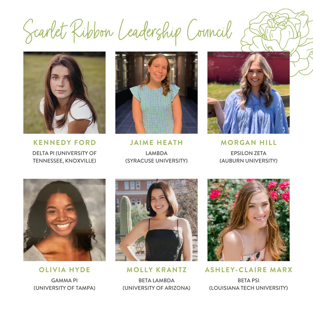 AlphaChiOmegaHQ's tweet photo. Meet the ΑΧΩ Foundation’s 2021-22 Scarlet Ribbon Leadership Council (SLRC), a group of collegiate sisters who serve as ambassadors for the Foundation’s mission, purpose and initiatives. Learn more about the Scarlet Ribbon Society and how to join the SRLC: https://t.co/OHw8ZmSI7H. https://t.co/HXYoxvyGSZ