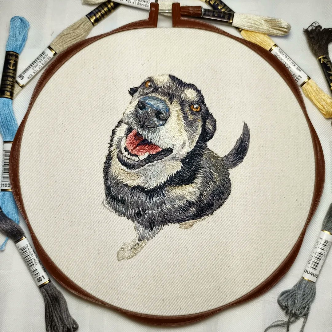 britodavids's tweet photo. Les comparto el último retrato bordado que hice de un perrito 🥺🐶 me ayudan con un like o rt 😅🙏🏼 https://t.co/Hc0lUys8iV