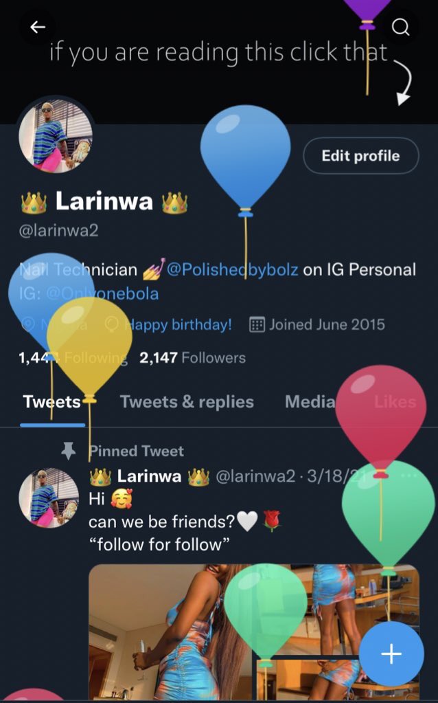 larinwa2's tweet photo. It’s my birthday 🎂🥰
Please wish me well 🥰❤️ https://t.co/5YBRzqtxCe