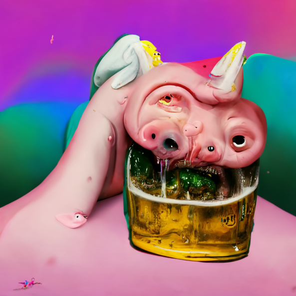 DaCaldera's tweet photo. @jedimorten @midjourney Here you go "🤢🤑🦄🐽🍻" https://t.co/1aFxKjN33d
