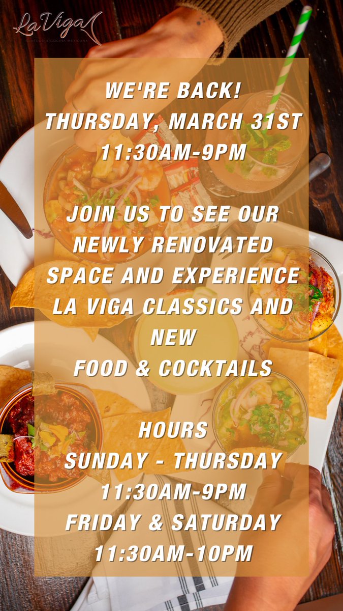 We’re back this Thursday, March 31st after a month of renovations.