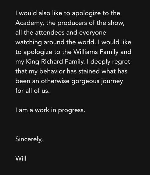 nique_smoov's tweet photo. Isn’t enough words he can say to accept his apology. His apology should have come last night… not 18 hours later.  #WillAndChris https://t.co/jt1eSvGar2