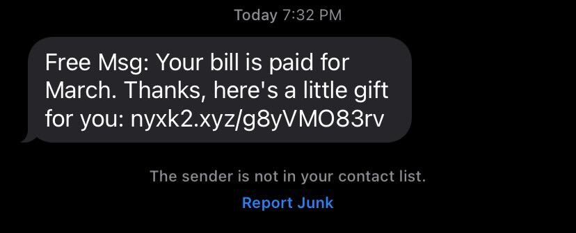 Strange #smishing spam message: when opened in sandboxes this nyxk2[.]xyz...(no longer working) opened #Russian State TV domains 1tv[.]ru and 1tv[.]com