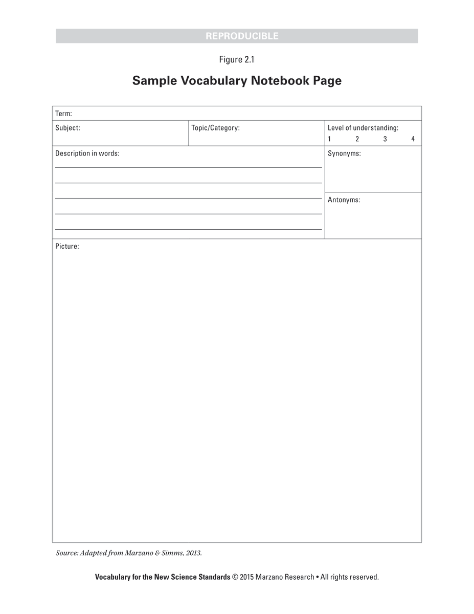 MarzanoResource's tweet photo. Do your students have Vocabulary Notebooks? Take a look at this sample page from Vocabulary for the New Science Standards.

Download this and more for free! https://t.co/u98FwUq39P https://t.co/AZ9RtROb5n