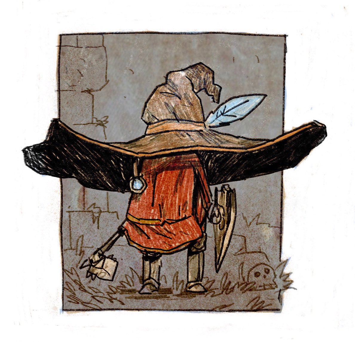 「Rogier's hat on my character's tiny head」|Trudi Castleのイラスト
