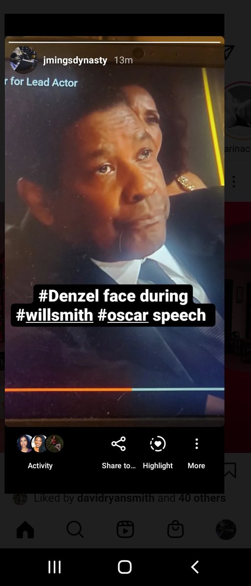 Whats #DenzelWashington thinking while #WillSmith giving his #oscar speech