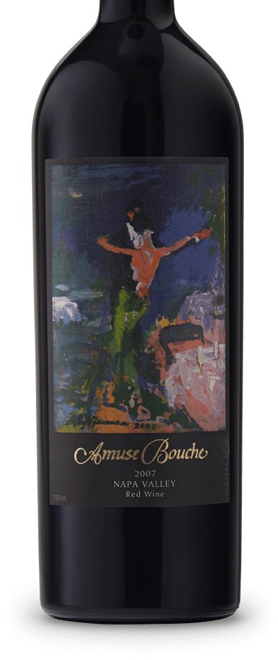 Amuse Bouche2007

アメリカ人アーティストLeRoy Neiman（リロイ・ニーマン）のラベル、タイトルは"The Last Dance"
屋上で食事を楽しむ男女2人、テーブルにはChampagneグラス
93%Merlot, 7%Cabernet Franc
PP94