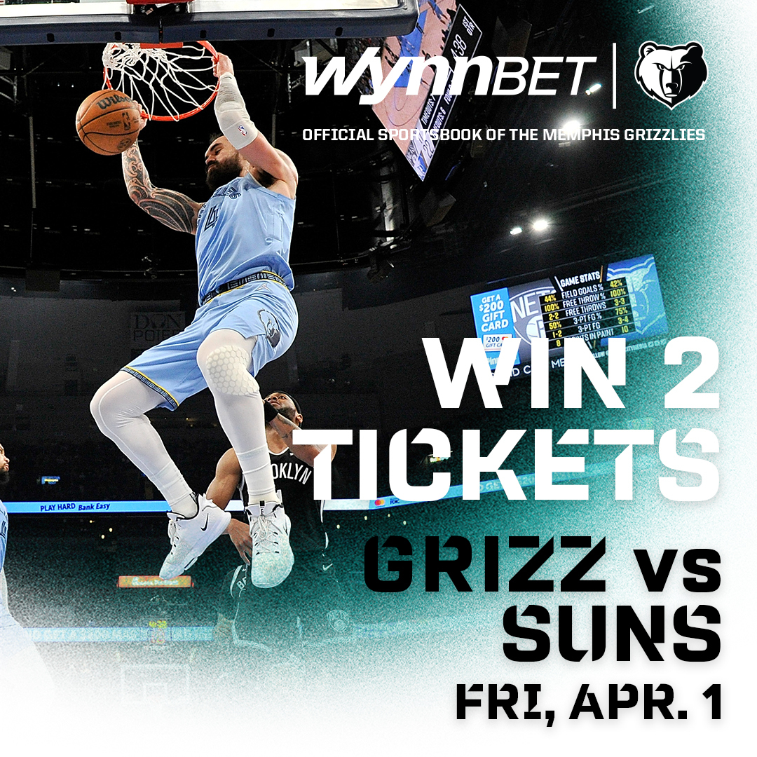memgrizz's tweet photo. We’re giving away 2 tickets to Grizzlies vs. Suns on 4/1.

To enter, RT this + follow us and @WynnBET https://t.co/XhFiy2mUiM