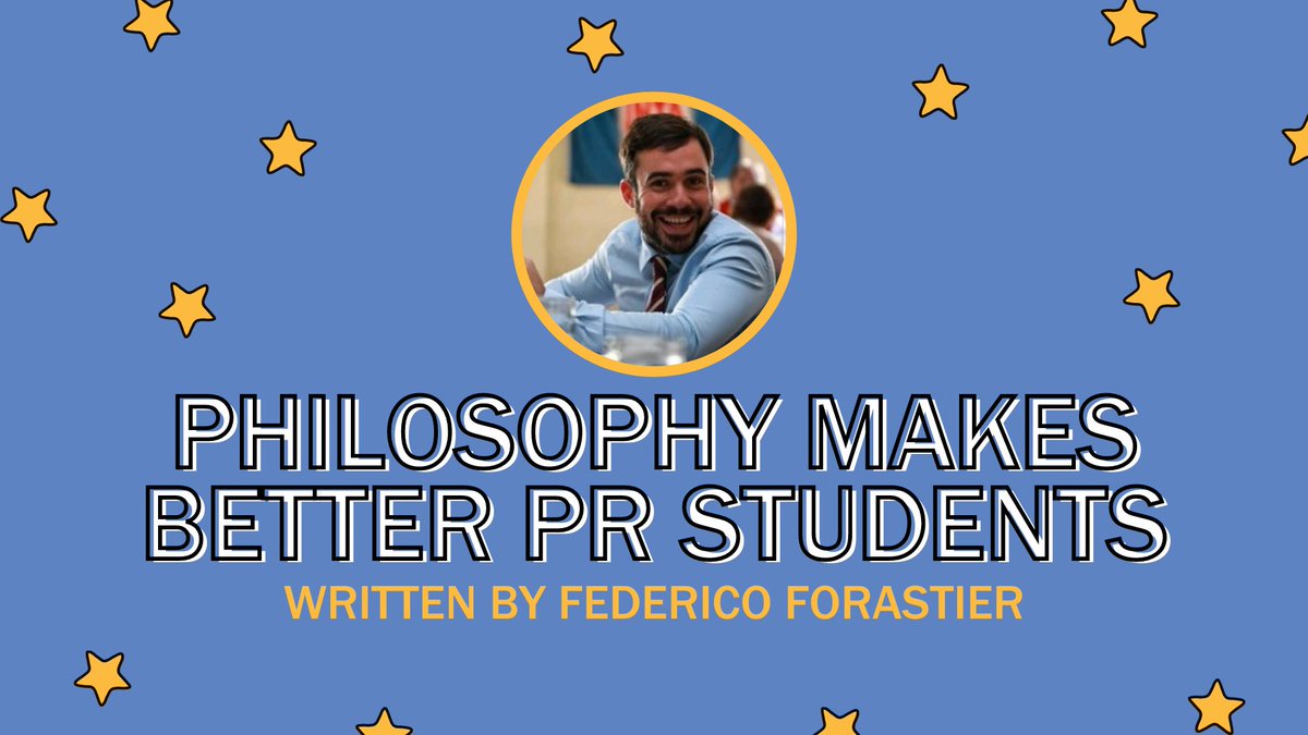 PRSSANational's tweet image. Everything we learn in school can teach us invaluable PR lessons. Hear from Federico Forastier about how philosophy can make us better PR professionals. 🌟 Read more on Progressions: bit.ly/3uEIwhb