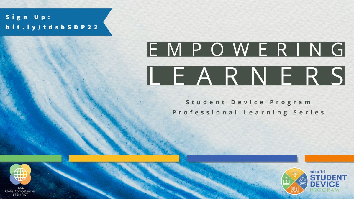 Empowering Learners - a professional learning series supporting the Student Device Program starts this week! Discover how 1:1 Chromebooks could be leveraged to create engaging learning activities! See what's happening: bit.ly/tdsbSDP22 #tdsbGC