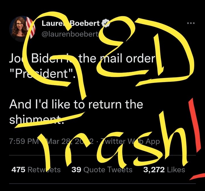 actor_tr's tweet image. Send this #Asshole @laurenboebert to #Russia the #Moron #Terrorist in #Glasses is #Wortless to #America @SenateGOP @HouseGOP #IgnorantSOB #LaurenBoebert @TheYoungTurks @CNBCYoungTurks 
I mean really she is one #Stupid #MF 🤡❗❗❗