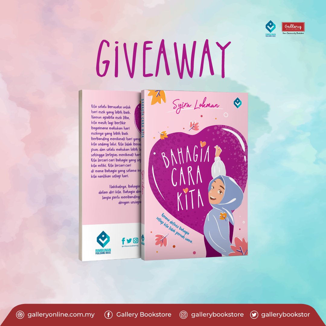 𝐆𝐈𝐕𝐄𝐀𝐖𝐀𝐘!
𝐆𝐈𝐕𝐄𝐀𝐖𝐀𝐘!
𝐆𝐈𝐕𝐄𝐀𝐖𝐀𝐘!

#GalleryBookstore #BahagiaCaraKita #Giveaway