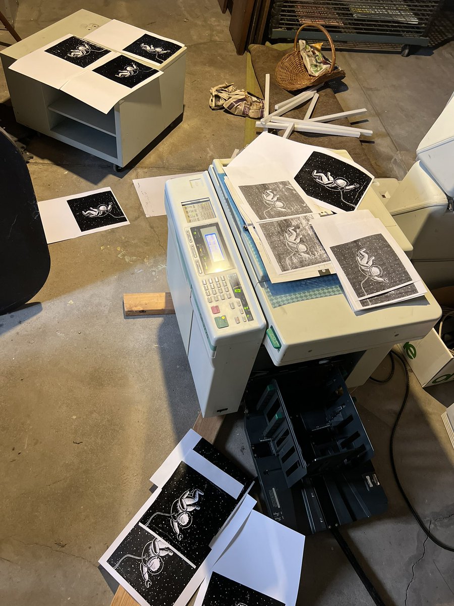 stephaniegobby's tweet image. I bought a risograph and am working on getting the kinks out and seeing what inks are still good but I’M SO EXCITED.