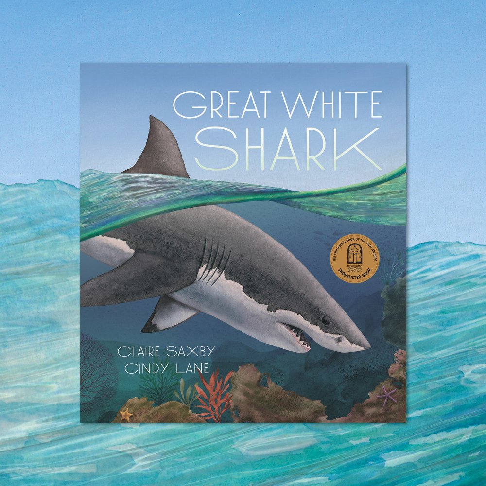 Congratulations to <a href="/cindylaneart/">Cindy Lane Art</a>, shortlisted for <a href="/TheCBCA/">The CBCA</a> Award for New Illustrator for her art in Great White Shark, written by <a href="/SaxbyClaire/">Claire Saxby</a>! 🦈 #CBCA2022 #CBCAShortlist22 #CBCABookAwards2022
