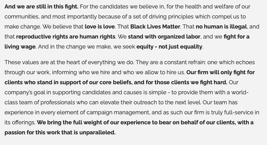 mo_political's tweet photo. Seems like a fine time to remind everyone the values by which we choose to do this work. We only use our powers for good & work for candidates who want to do the same. #StandingInTheSun #WeDoTheWork
cc:@tishaura @TrishForMO @PaulaBrown2018 @AnnieRiceStL @Pageforward5 @AdamForSTL https://t.co/SpLF6FFNaB