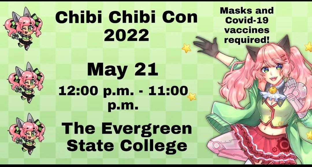We are pleased to announce that Chibi Chibi Con is officially back for 2022! Our beloved convention will be held May 21 from 12:00 p.m. – 11:00 p.m.  Proof of Covid-19 vaccinations and masks are mandatory! 💕💕💕💕