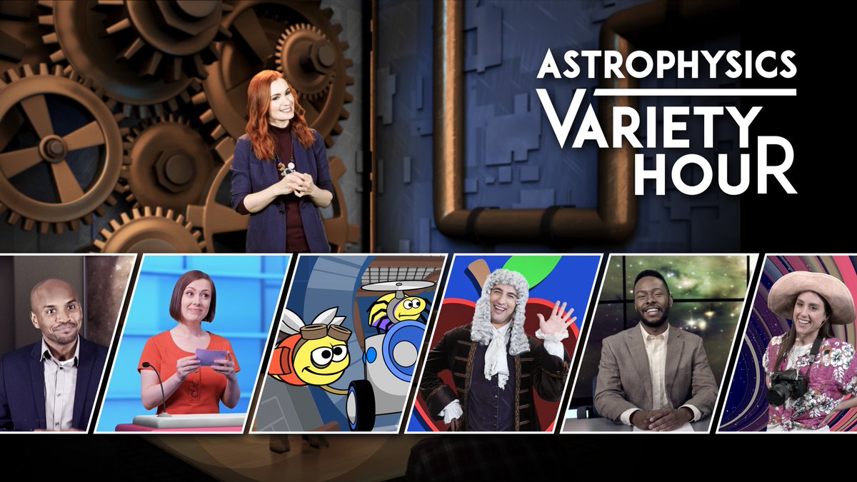 UniverseVids's tweet photo. How do astronomers find planets in star systems...without even seeing them? Host @FeliciaDay and friends explore where people and planets came from as we channel-surf through the galaxy in the Astrophysics Variety Hour! #AstroVariety  https://t.co/Sh82tFHgb6 https://t.co/QurhP3nX7L