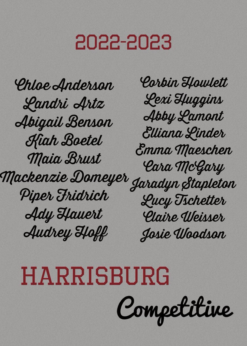 HarrisburgCheer's tweet photo. Congrats to our '22-'23 HHS Cheer Teams! (insert cool slogan/hashtag for the season here that we have yet to think of...🤪) https://t.co/PFC4zukKmw