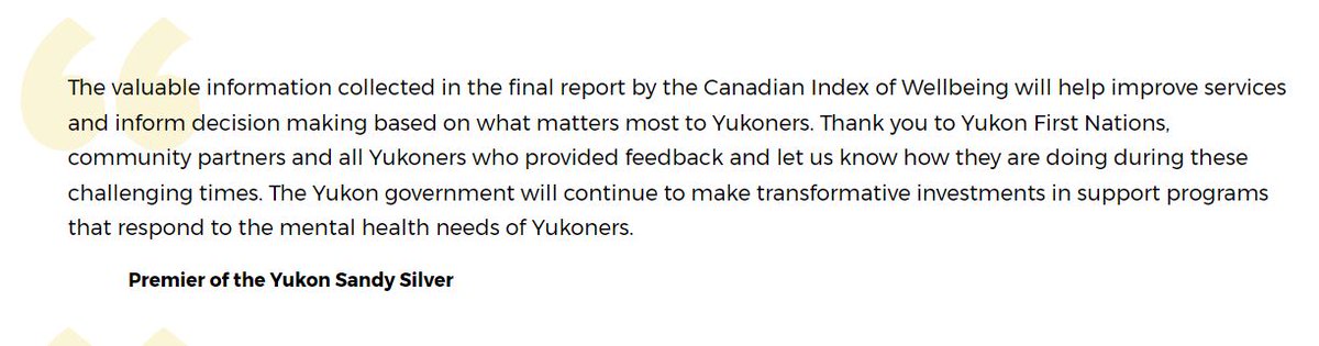 ciwnetwork's tweet photo. Government of Yukon releases CIW report highlighting the quality of life in the Territory during the pandemic. Three-quarters of residents are satisfied with their lives overall, but mental health remains a concern. https://t.co/7vxvUlAyI4 https://t.co/1VGnEntqMB