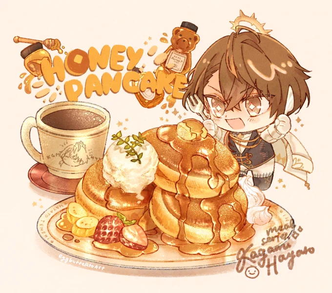 Brunch with pancake and lots of honey for kgm!!!  🥞🍯🥞🍯🥞🍯 