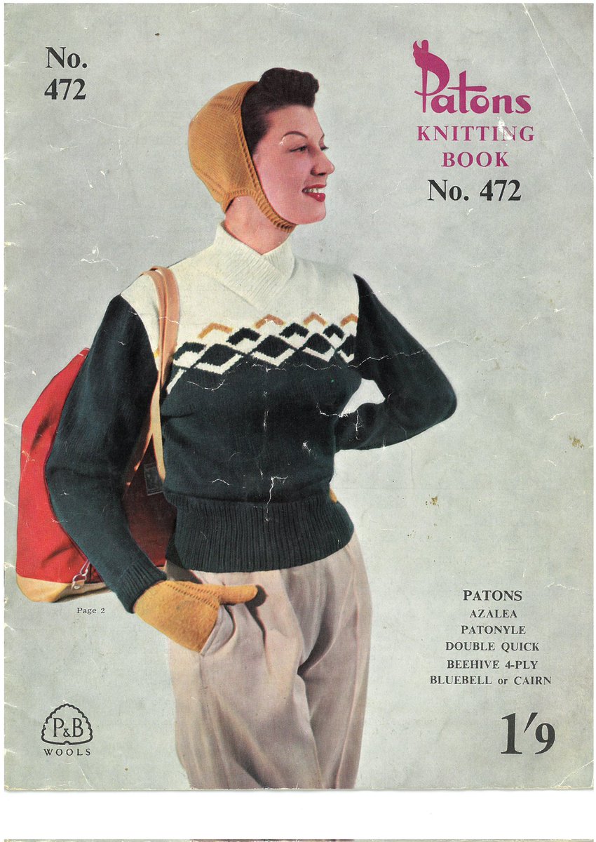 LoelThomsonMOVE's tweet photo. Patons knitting book from the 1950s. How's the hat?!
#knitting #patons #vintagestyle https://t.co/3VOdGcvi1q