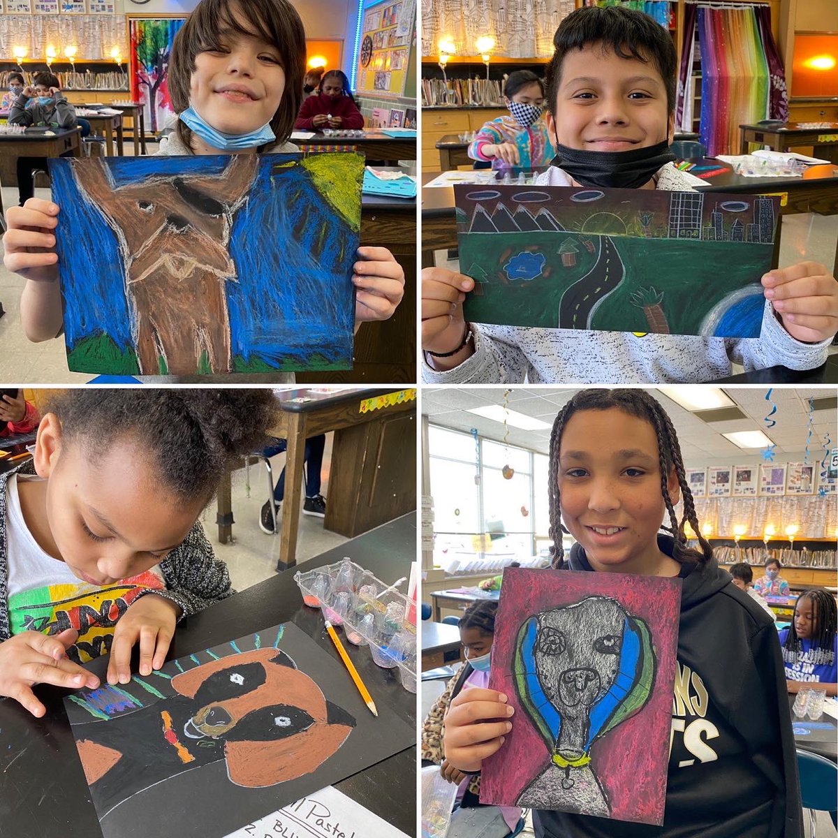 MsPelto's tweet photo. Teaching Art is the only job I want to do in this life. Look at all these CIMS students achieving new oil pastel skills! #mspeltoart #cimsArt #warrenwill @CrestonIMS https://t.co/cZPYy9grc7