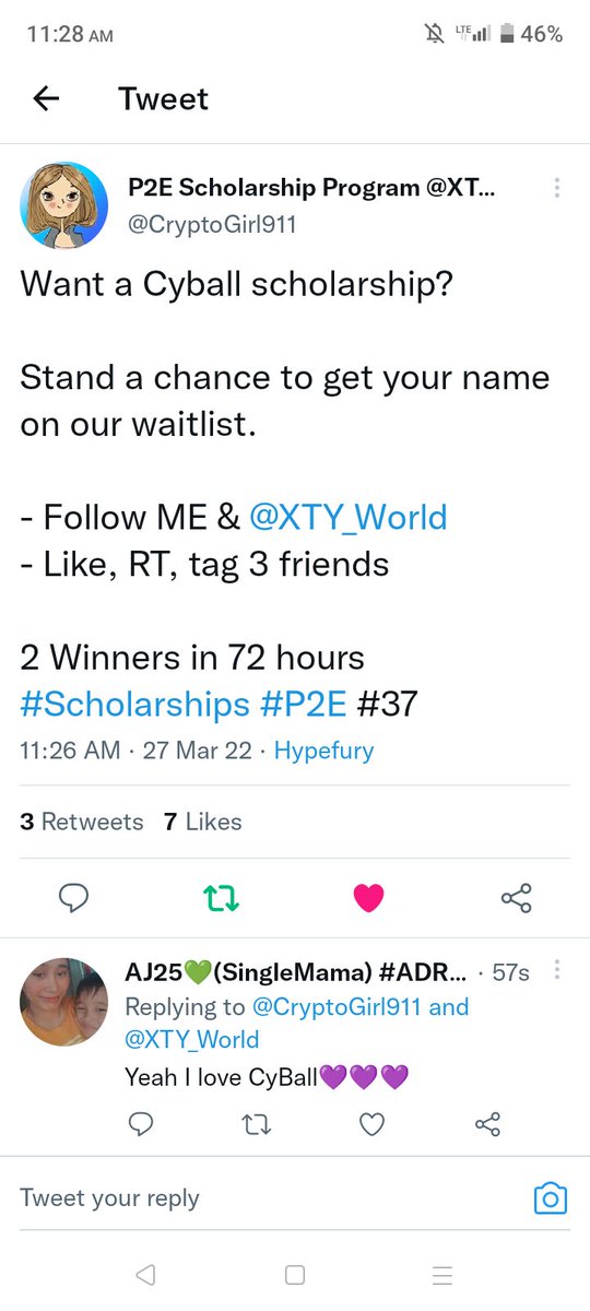 JELAI72391538's tweet photo. @CryptoGirl911 @XTY_World @Jeremy08796998 
@MayTamayo8 
@delfino_junmar 

I ❤️ cyball https://t.co/bbJfZlEVOJ