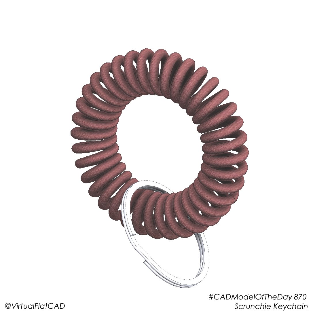VirtualFlatCAD's tweet photo. Scrunchy keychain thing. It's a fun shape to make! #CADModelOfTheDay 870.
.
.
#CAD #3d #3dmodelign #solidworks #challenge #everyday https://t.co/aKjgNTnu6f