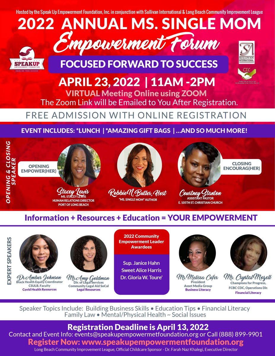 MsSingleMomEF's tweet photo. Calling all Single Moms... join us on Apr 23rd!
Registration is open NOW! Register at https://t.co/9BogJhcOT0... Yes, You Can! https://t.co/9ADzIOzA0M
