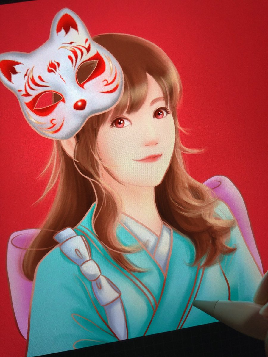 GM! #NFTCommunity 
Do u like Kitsune Girl?😘🦊💕

มอร์นิ่งค่ะ ชอบสาวหน้าแมวไหมคะ? ☺️

#AzukiArt FanArt ✍️ #animegirl #anime #waifu #NFT