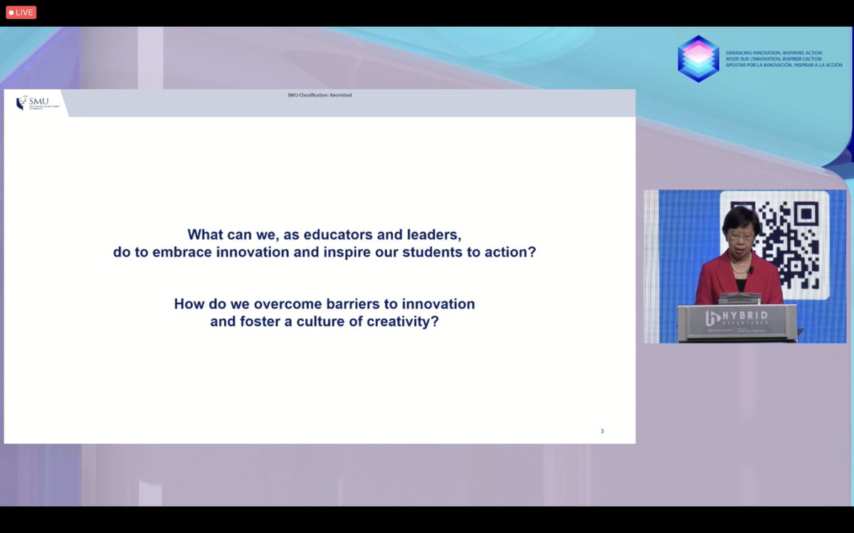 emparna's tweet photo. In word of Prof Lily Kong, Educators must "keep up with the shift in embracing innovation" amidst complexities #IBGC2022 https://t.co/wcrCfRNsxq