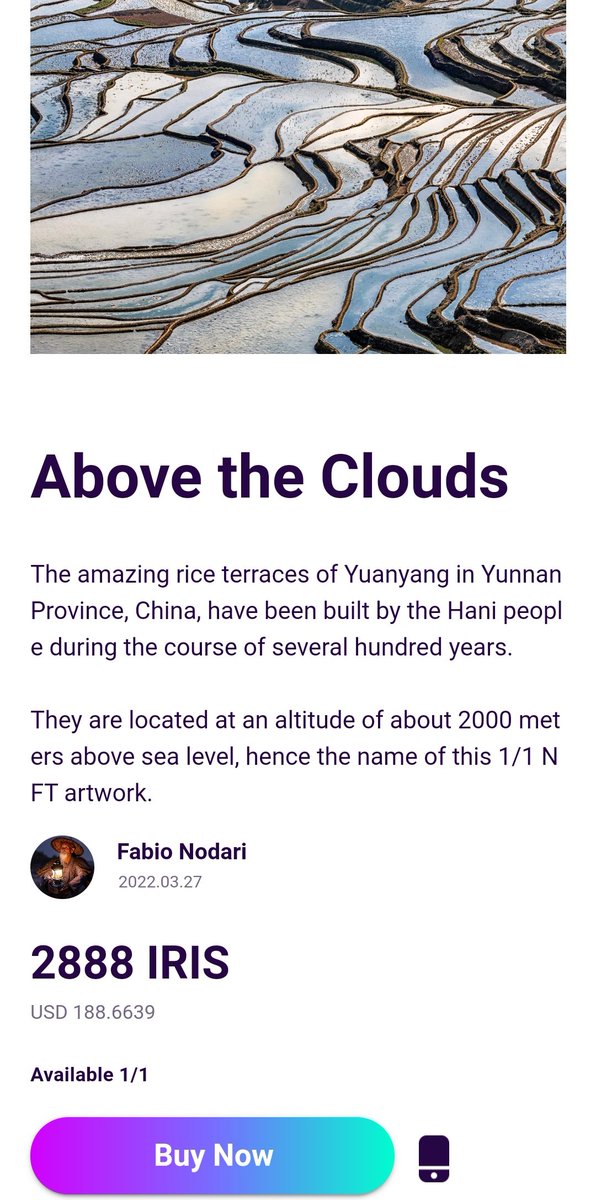 fabionodariph's tweet photo. Gm NFT fam! Found another cool NFT project on @cosmos It's called @uptickproject looking forward to its full development and adoption! In the meantime I minted a 1/1 NFT from my trip in Yuanyang 😎
https://t.co/5oD9m9mAyE https://t.co/QKnX0DNvk9