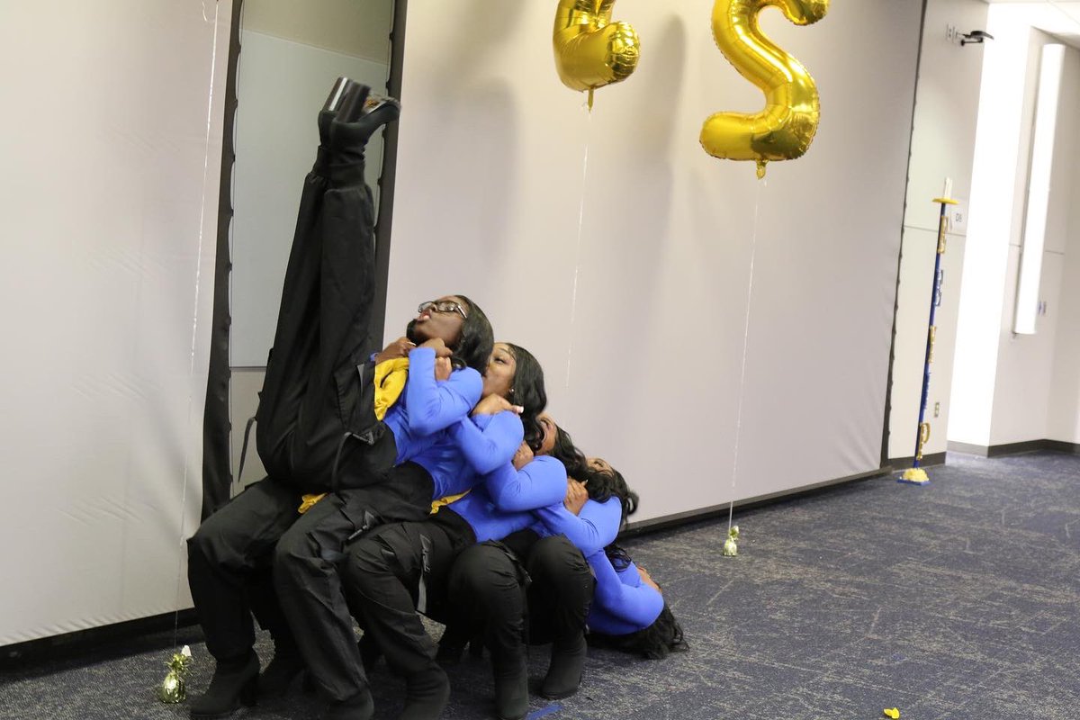 OkayEssencee's tweet photo. I would like to thank God for giving me this opportunity with my sisters and stepping into Σigmaland, The start of a new journey as the BADDEST POODLES IN THE LAND! 
💙💛 
I will forever be known as the QU4D who STANDS OUT! 

- Bold Σtatement 🐩
#SGRho #QU4D https://t.co/rsECDDMZtx