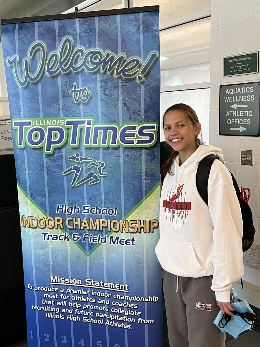 MaristTrack's tweet photo. Grace Misiunas finished 11th in the state with a personal best time, dropping 6 tenth off her previous best !  Great racing for our RedHawk senior at The Top Times Championship in Bloomington. https://t.co/dBKsBjMfP3
