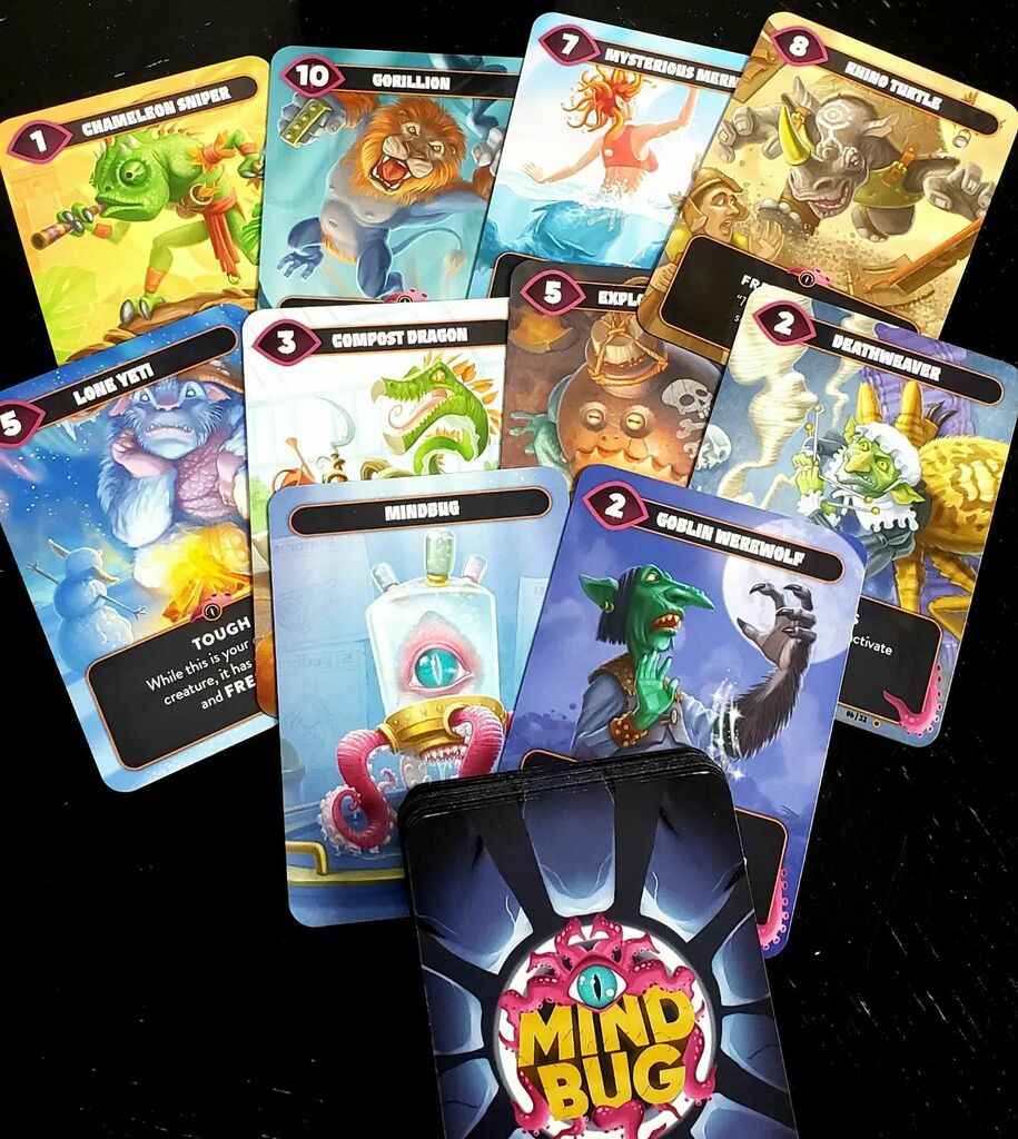 BoardGamerSteph's tweet photo. Mind Bug! Perhaps my favorite game in this genre. Super quick and for 2p. Definitely glad to give this one a spin. From @nerdlab_games #mindbug #bgg #cardgames #cardgame #2player #nerdlabgames #nerdlab #Allthegames #newgames https://t.co/FDbqzLHLe6